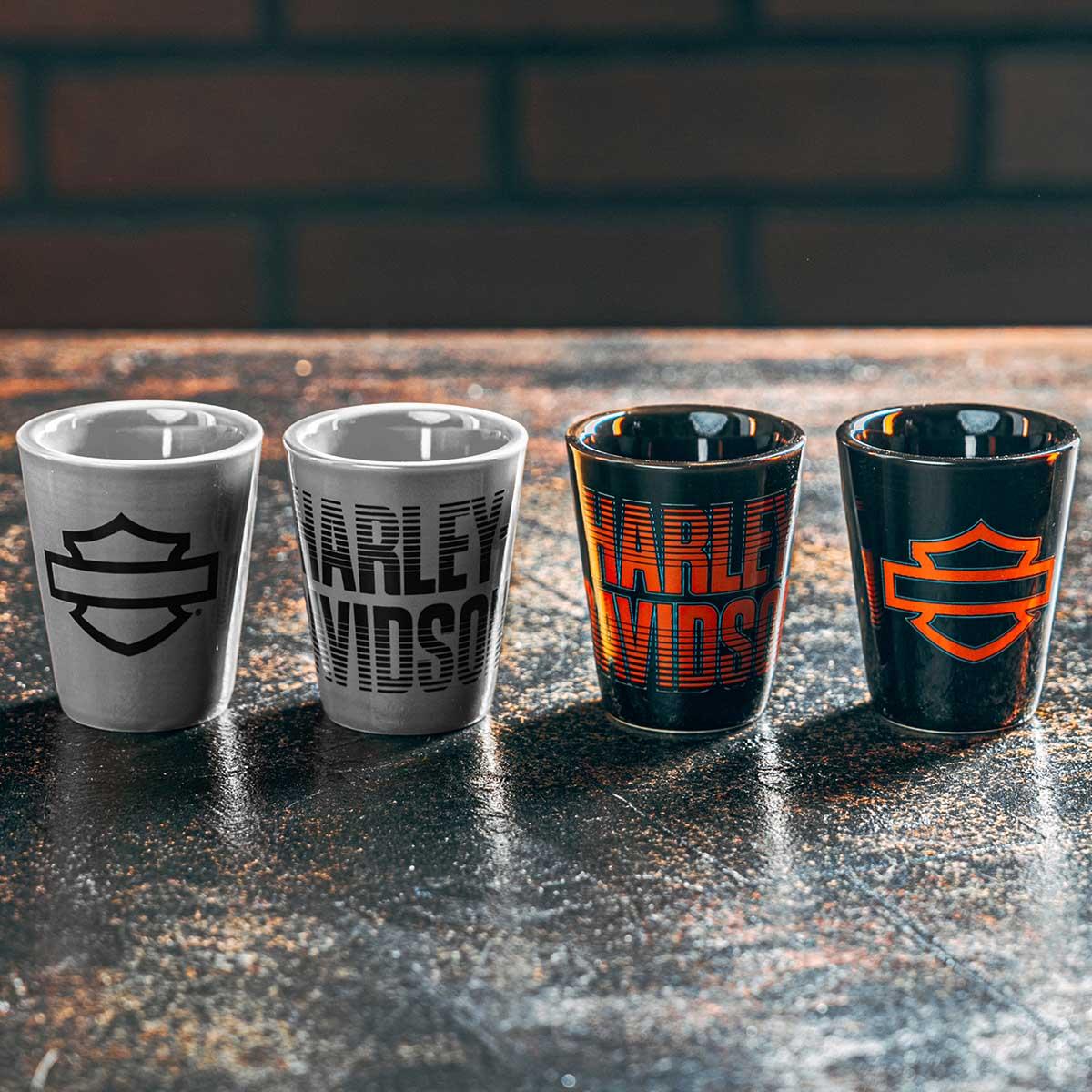 H-D Open B&S Fade Shot Glass Set | Ace Branded Products
